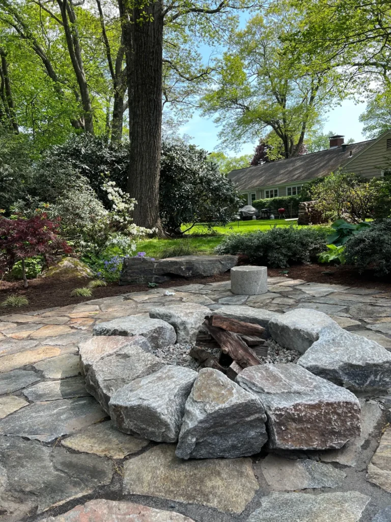 H&H Landscape MetroWest Boston landscape design & installation fire pit hardscaping