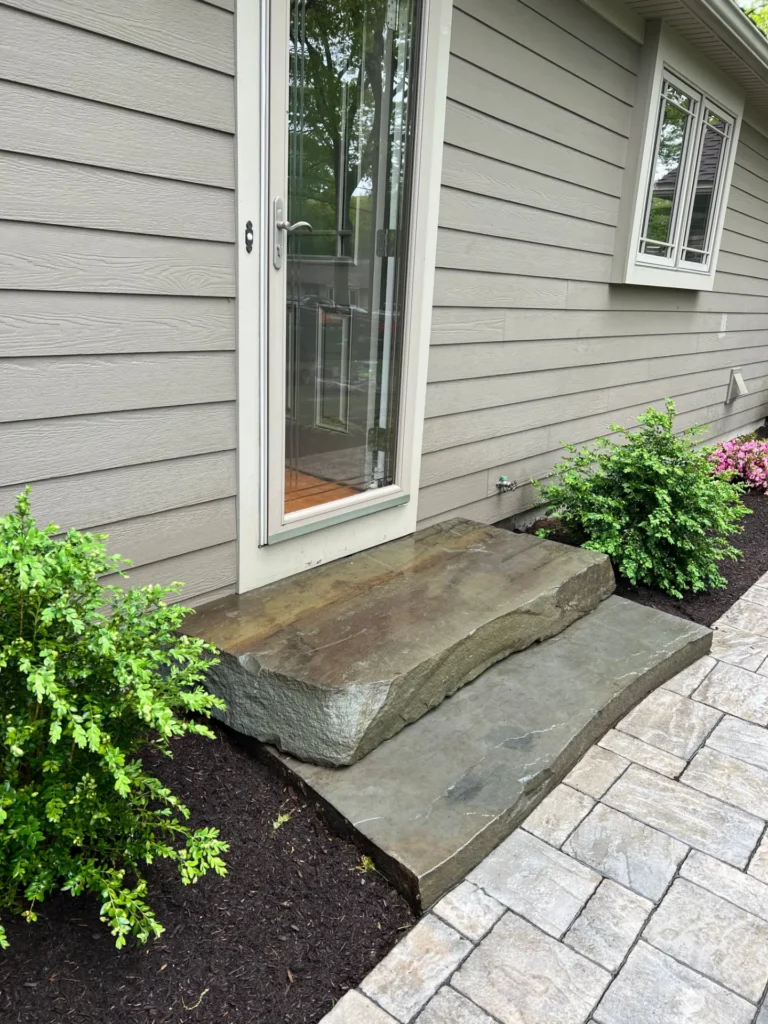 Rustic Fire Pit & Japanese-Inspired Landscape Transformation in Shrewsbury, MA