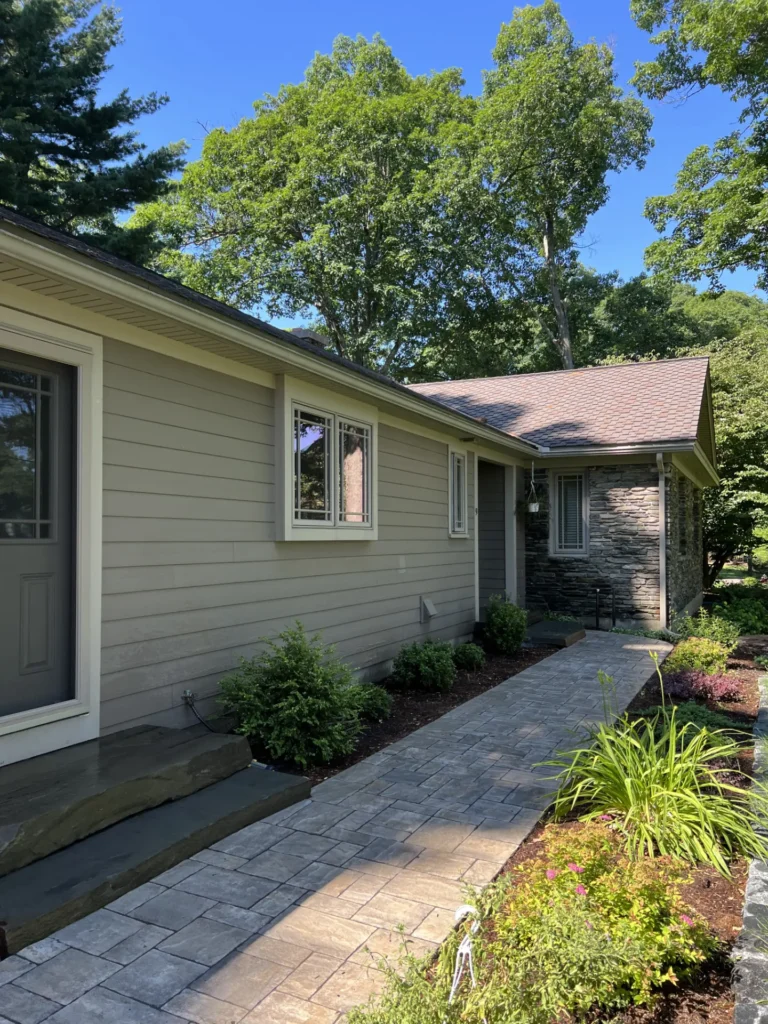 Rustic Fire Pit & Japanese-Inspired Landscape Transformation in Shrewsbury, MA