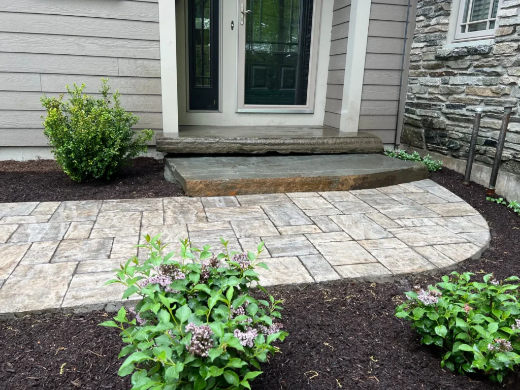 Rustic Fire Pit & Japanese-Inspired Landscape Transformation in Shrewsbury, MA